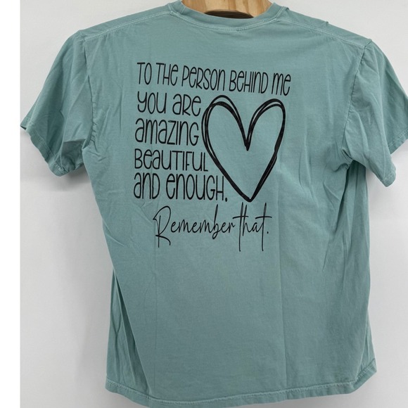 Comfort Colors To The Person Behind Me Heart Graphic T-Shirt XL Seafoam Green - Picture 4 of 8